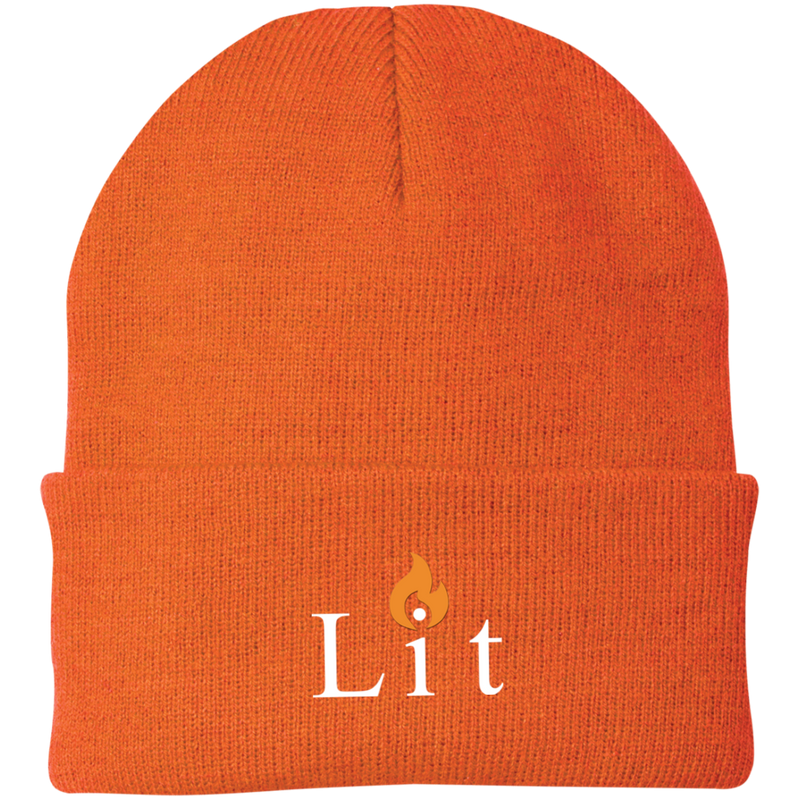 Embroidered Lit Beanie (White Text) (Multiple Colors)