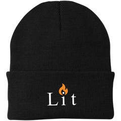 Embroidered Lit Beanie (White Text) (Multiple Colors)