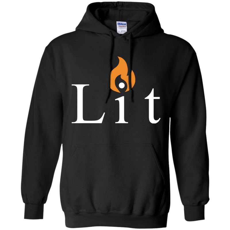 "LIT" Pullover Hoodies - white lettering