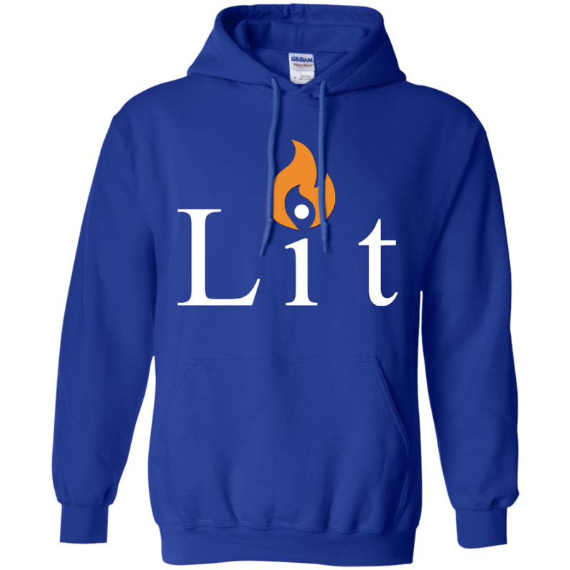 "LIT" Pullover Hoodies - white lettering