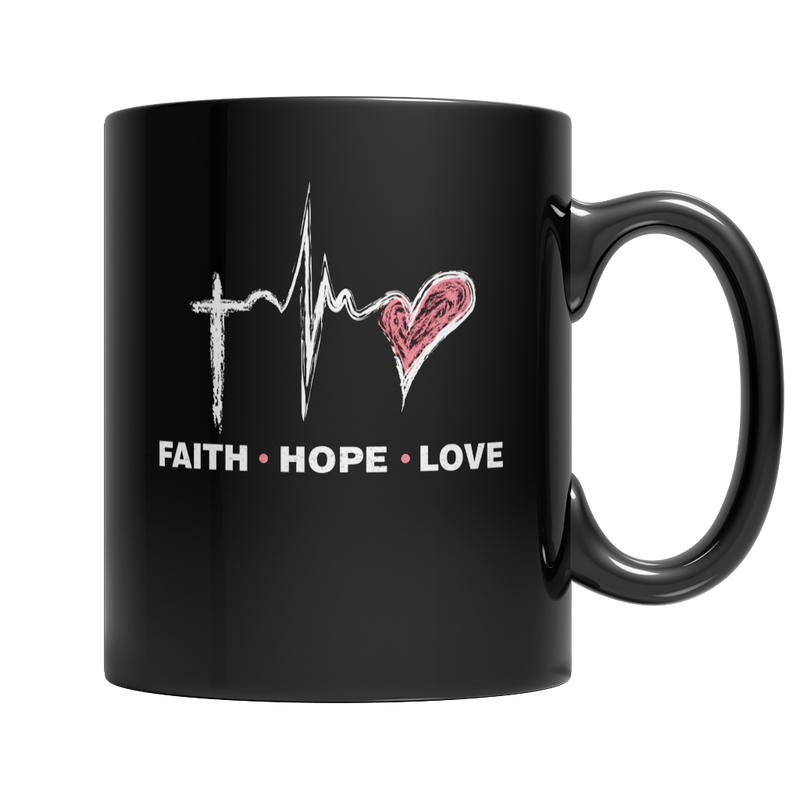 Faith Hope Love 11oz. Black Mug
